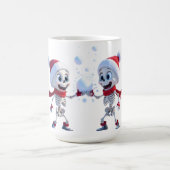 Funny Santa Skeletons Having a Snowball Fight  Kaffeetasse (Mittel)