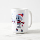 Funny Santa Skeletons Having a Snowball Fight  Kaffeetasse (VorderseiteRechts)