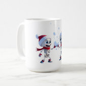 Funny Santa Skeletons Having a Snowball Fight Kaffeetasse (Vorderseite Links)