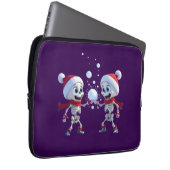 Funny Santa Skeletons Having a Snowball Fight  Laptopschutzhülle (Vorne Rechts)