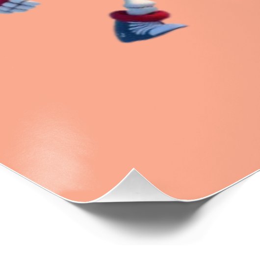 Funny Santa Skeletons Having a Snowball Fight  Poster (Ecke)