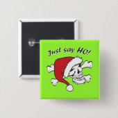 Funny Santa Skull Button (Vorne & Hinten)