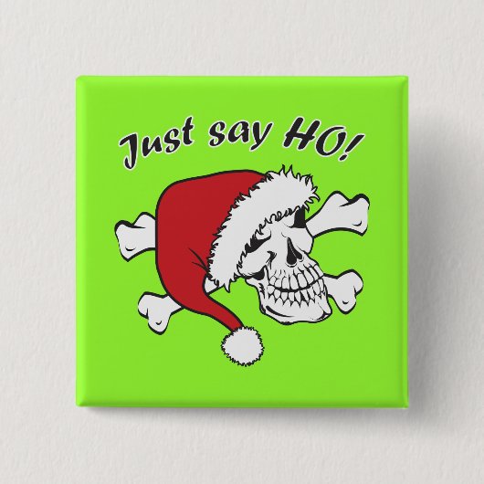Funny Santa Skull Button (Vorderseite)