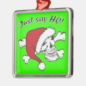 Funny Santa Skull Silbernes Ornament (Links)