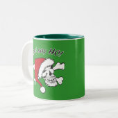 Funny Santa Skull Zweifarbige Tasse (Vorderseite Links)