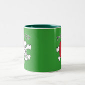 Funny Santa Skull Zweifarbige Tasse (Mittel)
