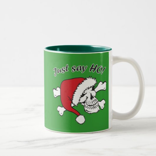 Funny Santa Skull Zweifarbige Tasse (Rechts)