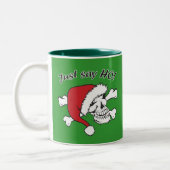 Funny Santa Skull Zweifarbige Tasse (Links)