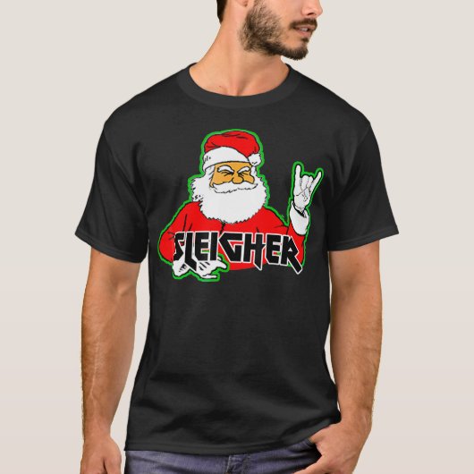 FUNNY Santa Sleigher Slayer Heavy Metal Ugly Chris T-Shirt (Vorderseite)