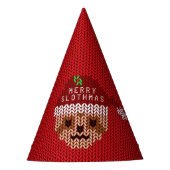 Funny Santa Sloth Red Christmas Paper Party Hat Partyhütchen (Vorderseite)