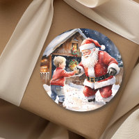 Funny Santa Snowball Kampf Nostalgische Weihnachte