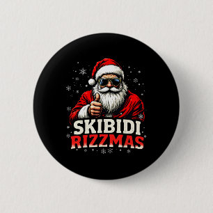 Funny Santa Snowboard Weihnachtsfeiertag Skibidi R Button