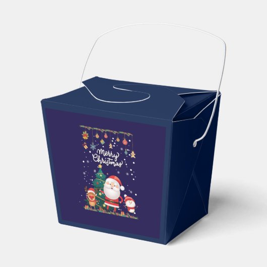 Funny Santa, Snowman, Reindeer Frohe Weihnachten Geschenkschachtel (Vorderseite)