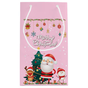 Funny Santa, Snowman, Reindeer Frohe Weihnachten Kleine Geschenktüte