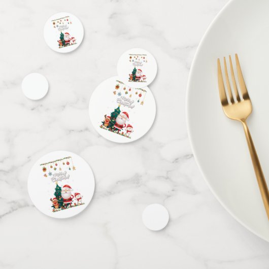 Funny Santa, Snowman, Reindeer Frohe Weihnachten Konfetti (Gruppe)