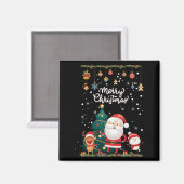 Funny Santa, Snowman, Reindeer Frohe Weihnachten Magnet (Vorderseite/Rückseite)
