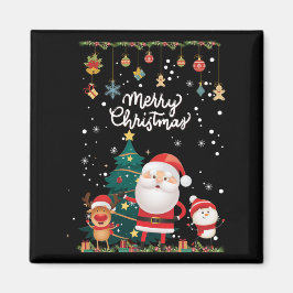 Funny Santa, Snowman, Reindeer Frohe Weihnachten Magnet