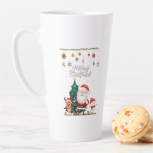 Funny Santa, Snowman, Reindeer Frohe Weihnachten Milchtasse