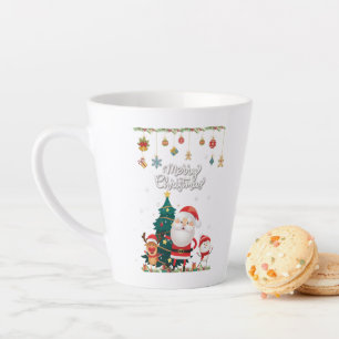 Funny Santa, Snowman, Reindeer Frohe Weihnachten Milchtasse