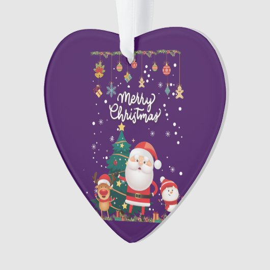 Funny Santa, Snowman, Reindeer Frohe Weihnachten Ornament (Vorderseite)