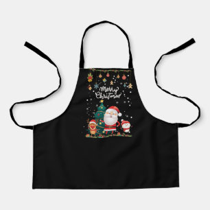 Funny Santa, Snowman, Reindeer Frohe Weihnachten Schürze