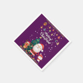 Funny Santa, Snowman, Reindeer Frohe Weihnachten Serviette (Ecke)