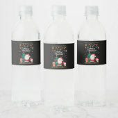 Funny Santa, Snowman, Reindeer Frohe Weihnachten Wasserflaschenetikett (Flaschen)
