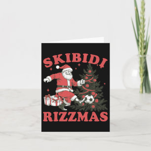 Funny Santa Soccer Skibidi Rizzmas Weihnachtsbaum Karte