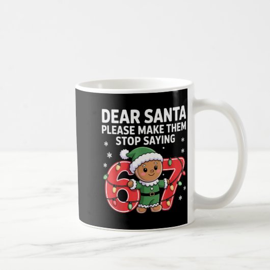 Funny Santa Stop 67 Gingerbread Six Seven Meme Kaffeetasse (Rechts)