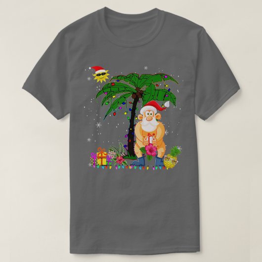 Funny Santa Summer Swimsuit Sonniges Weihnachten i T-Shirt (Design vorne)