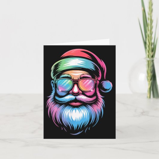 Funny Santa Sungles Christmas Holiday Men Women Ki Karte (Vorderseite)