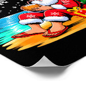 Funny Santa Sungles Drinking Coconut On Beach Chri Poster (Ecke)