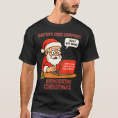 Funny Santa Support s Rebooting Humor Tech Compute T-Shirt (Vorderseite)