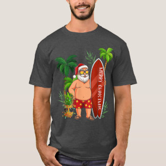 Funny Santa Surfing Frohe Weihnachten im Juli Sant T-Shirt