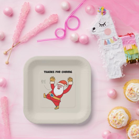 Funny santa thanks for coming pappteller (Party)