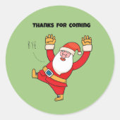 Funny santa thanks for coming runder aufkleber (Vorderseite)