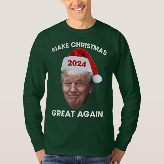Funny Santa Trump 2024 Make Christmas Great Again T-Shirt (Vorderseite)