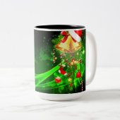 Funny Santa Trump 2024 Make Christmas Great Again Zweifarbige Tasse (VorderseiteRechts)