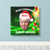 Funny Santa Trump 2024 Weihnachten wieder großarti Leinwanddruck (Insitu (Holzboden))