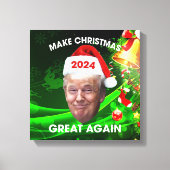 Funny Santa Trump 2024 Weihnachten wieder großarti Leinwanddruck (Vorderseite)