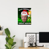 Funny Santa Trump 2024 Weihnachten wieder großarti Poster (Heimbüro)