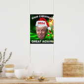 Funny Santa Trump 2024 Weihnachten wieder großarti Poster (Küche)