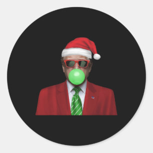 Funny Santa Trump Bubble Gum Make Christmas Great Runder Aufkleber