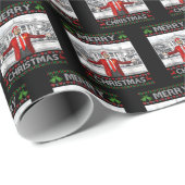 Funny Santa Trump frohe Weihnachten Ugly Xmas Geschenkpapier (Rolleneckpunkt)
