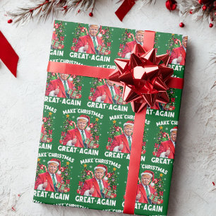 Funny Santa Trump Geschenkwrap Make Christmas Grea Geschenkpapier