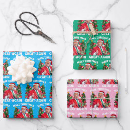 Funny Santa Trump Geschenkwrap Make Christmas Grea Geschenkpapier Set