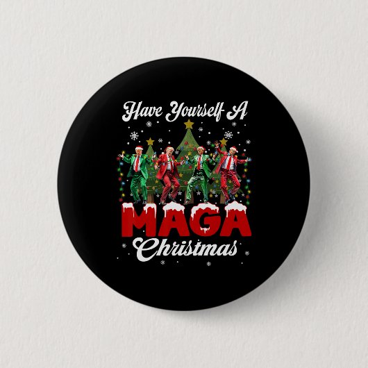 Funny Santa Trump haben sich eine lustige M.a.g.a Button (Vorderseite)