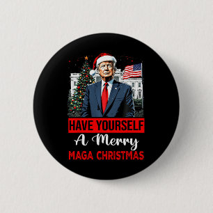 Funny Santa Trump haben Sie ein frohes Weihnachtsf Button