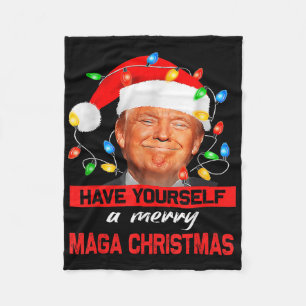 Funny Santa Trump haben Sie ein frohes Weihnachtsf Fleecedecke