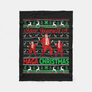 Funny Santa Trump haben Sie ein frohes Weihnachtsf Fleecedecke